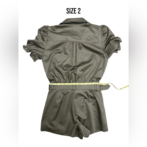 GENERATION LOVE Natlina Gambardine Romper Olive Green Women Size 0 2 XS Sm $325 - Picture 10 of 13